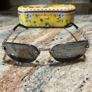 Brighton Rimless Rectangular Sunglasses with Silver Accents